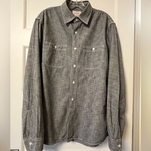 Canvas By Land's End Men's Size L Chambray Long Sleeve Shirt